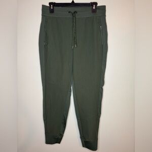 Athleta Dark Green Joggers Womens Size 10 Zip Pocket
